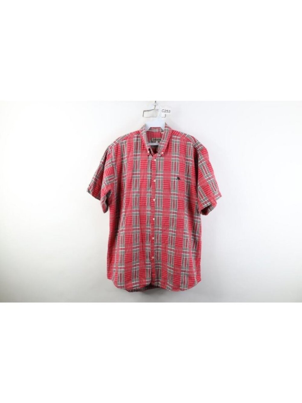 Vintage 90s Streetwear Mens Large Faded Flannel Short Sleeve Button Down Shirt